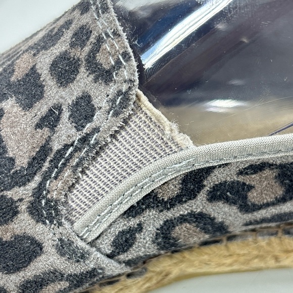 Free People Gray Black Suede Freeway Leopard Print Espadrille Flats Sz 38 - Picture 8 of 14